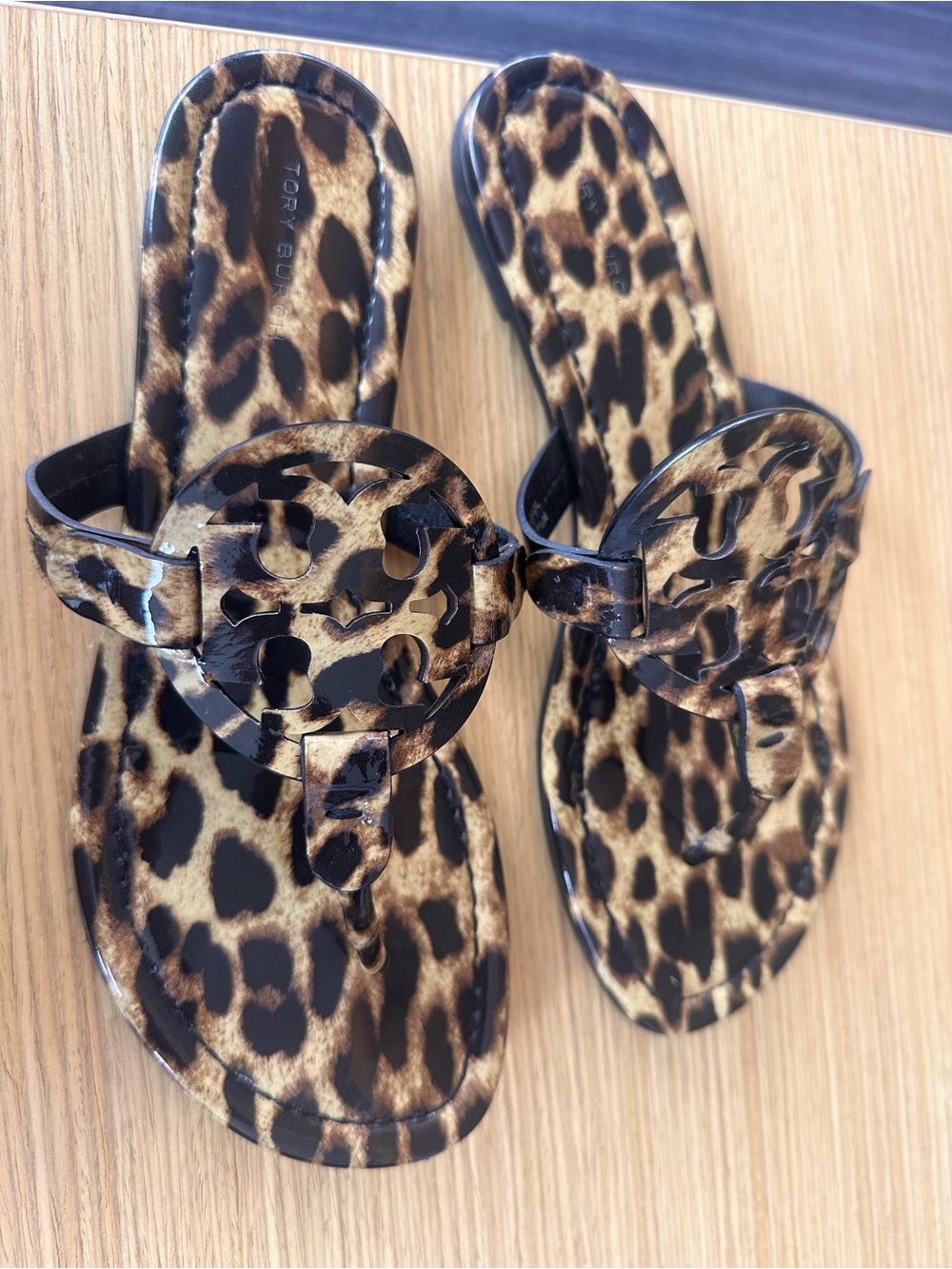 Tory Burch Miller Leopard Print Sandals- Natural Leopard- Size 7.5 - Picture 3 of 10